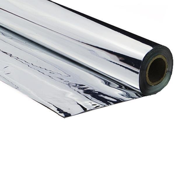 Metallic plastic film roll standard 1,5x30m - silver
