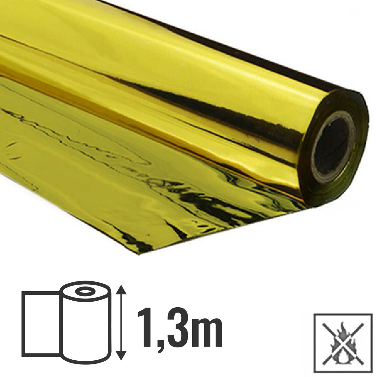 Metallic Folie Premium schwer entflammbar 1,3x30m - Gold, 45,00 €