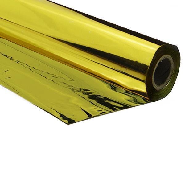 Metallic plastic film roll premium fire retardant 1,50x30m - gold