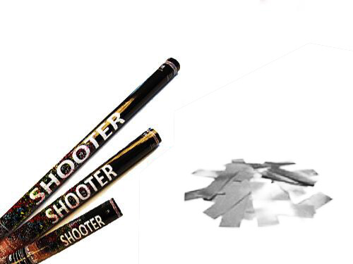 Confetti shooter metallic - silver L - 60cm