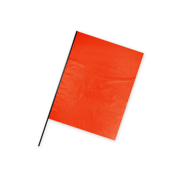 Plastic film flag (upright format) 75x50 Orange