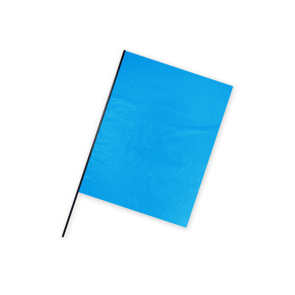 Plastic film flag (upright format) 90x75 Blue