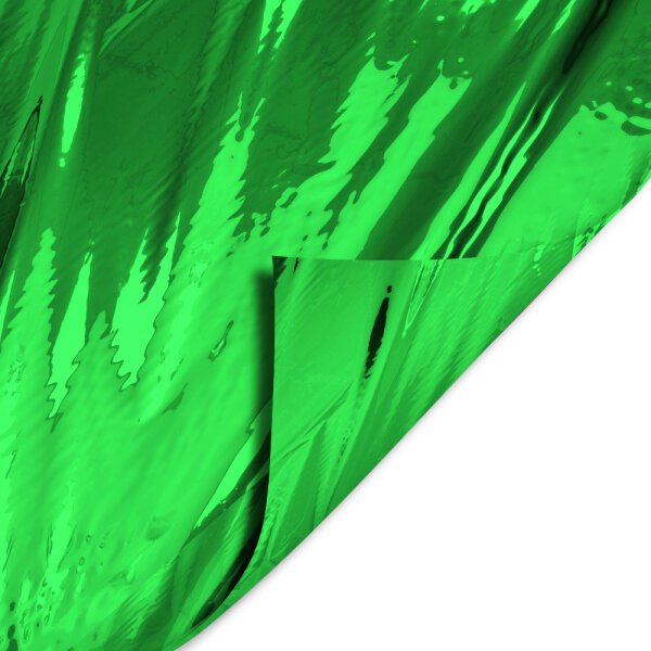 Plastic film hand banner metallic - 90x75cm (horizontal format) - green