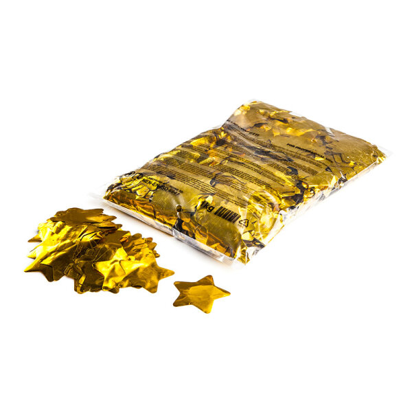 Slowfall confetti metallic star 55mm - gold 1kg