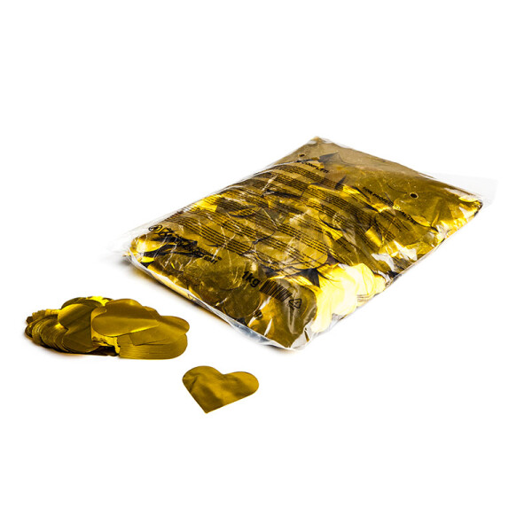 Slowfall confetti metallic heart 55mm - gold 1kg