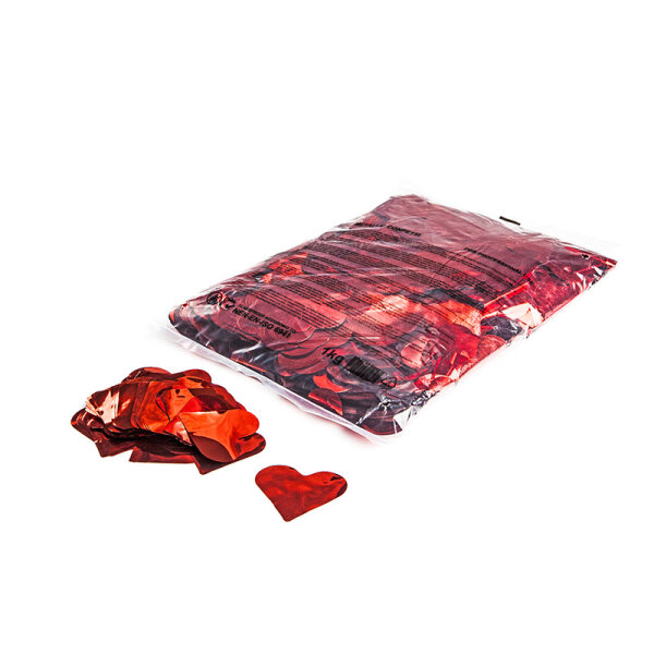 Slowfall confetti metallic heart 55mm - red 1kg