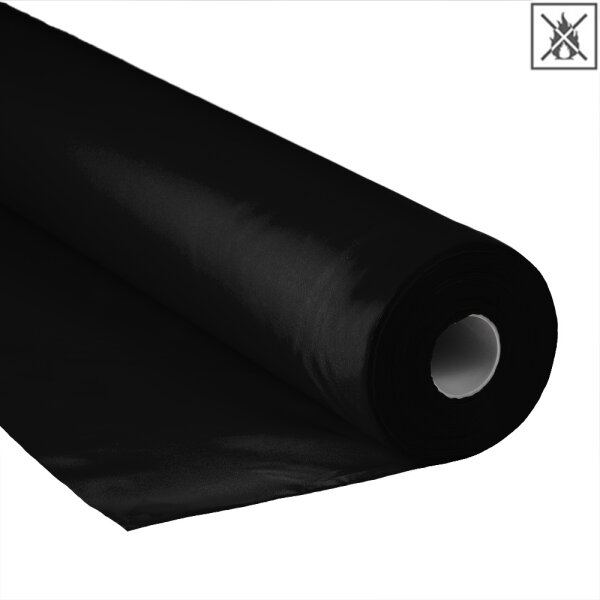 Polyesterstoff 1,5m schwer entflammbar 30m Schwarz