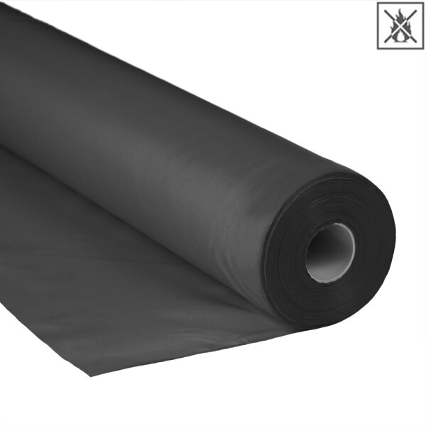 Polyesterstoff Premium - 150cm schwer entflammbar - 30 Meter Rolle - Dunkelgrau