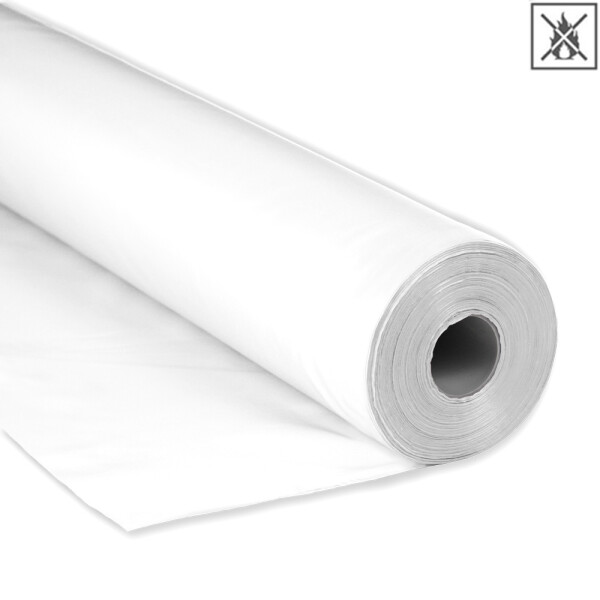 Polyesterstoff Premium - 150cm schwer entflammbar - 100 Meter Rolle - Weiß