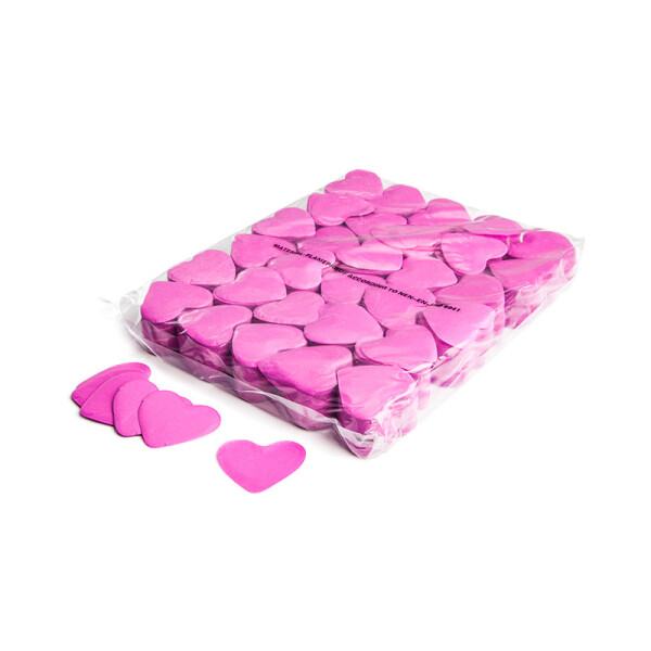 Confettis en forme de coeur - 1 kg - rose vif