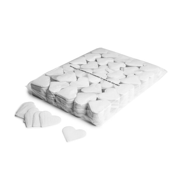 Confettis en forme de coeur - 1 kg - blanc