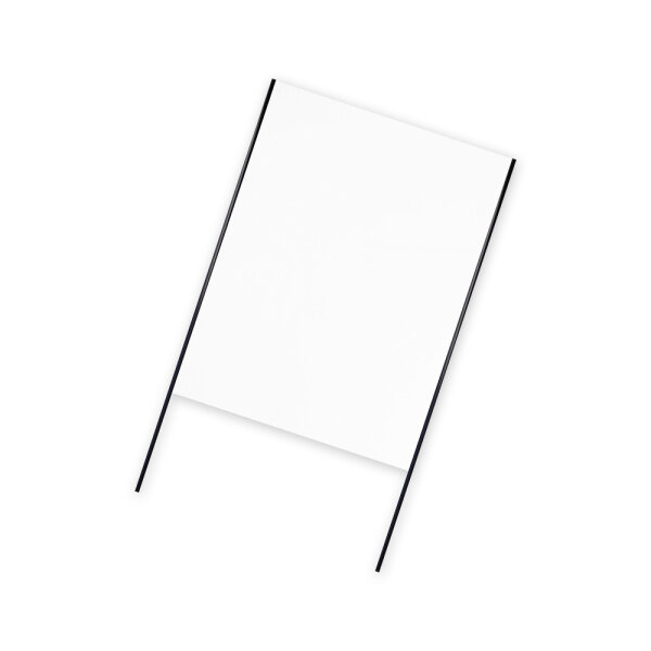 Plastic film hand banner 75x90cm (upright format) - white