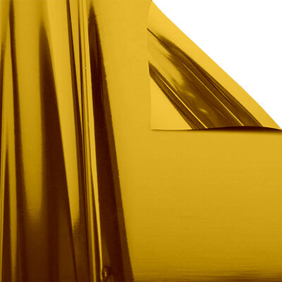 Plastic film flag metallic 75x90 (upright format) - gold
