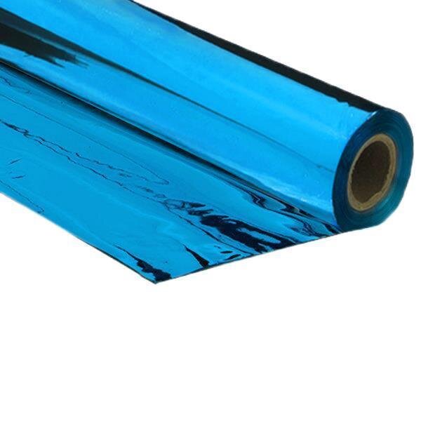 Metallic plastic film roll standard 1,5x10m - light blue