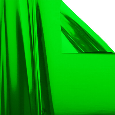 Plastic film sheet metallic 75x90cm - green