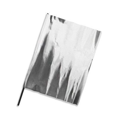 Metallic Foil Flag in Portrait Format 90x75 Silver