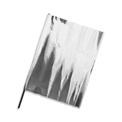 Plastic film flag metallic 75x90 (upright format) - silver