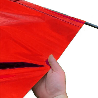 Metallic Foil Flag in Portrait Format 90x75 Red