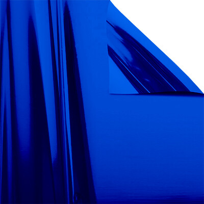Metallic Folienfahne Hochformat 90x75 Blau