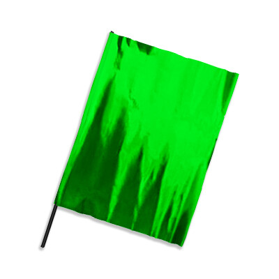 Metallic Foil Flag in Portrait Format 90x75 Green