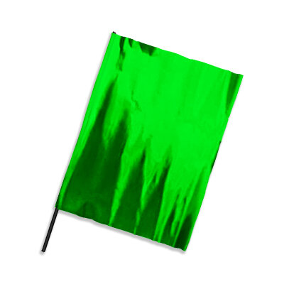 Plastic film flag metallic 75x90 (upright format) - green
