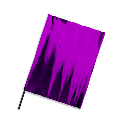 Plastic film flag metallic 75x90 (upright format) - purple