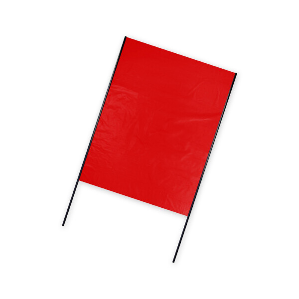 Plastic film hand banner 75x90cm (upright format) - red