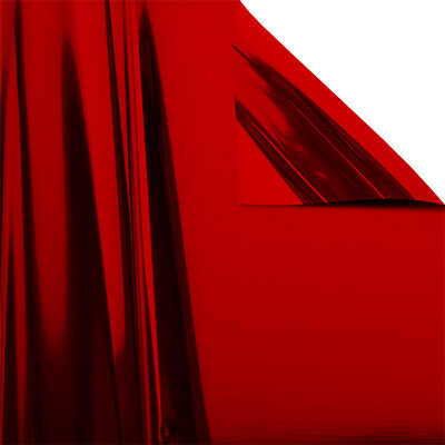 Plastic film sheet metallic 90x75cm fire retardant - red