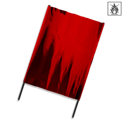 Plastic film hand banner metallic 75x90cm (upright format) flame retardant  - red