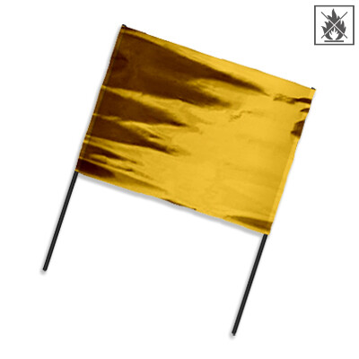 Plastic film hand banner metallic 90x75cm (horizontal format) flame retardant - gold