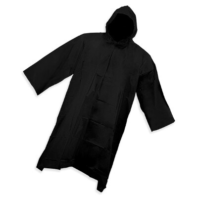Hooded foil poncho 150x100cm - black