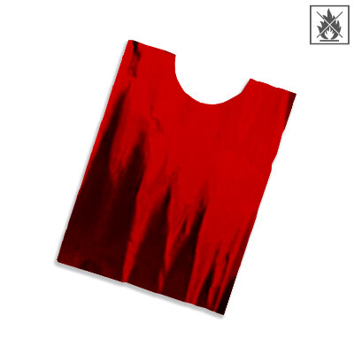 Plastic film vest metallic 50x75 cm  fire retardant - red