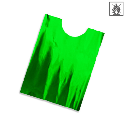 Plastic film vest metallic 50x75 cm  fire retardant - green