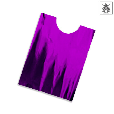 Plastic film vest metallic 50x75 cm  fire retardant - purple