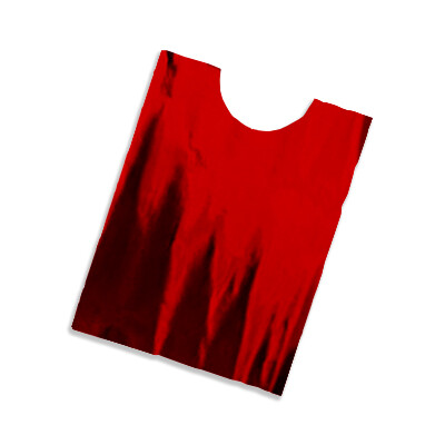 Plastic film vest metallic 50x75 cm - red