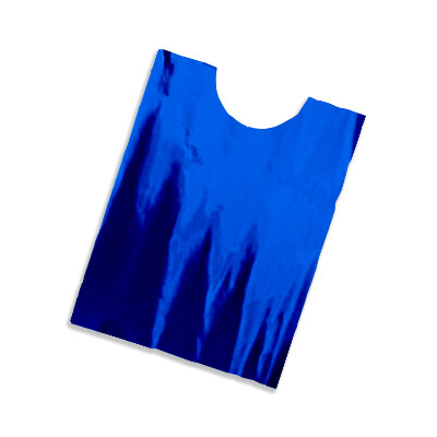 Plastic film vest metallic 50x75 cm - blue
