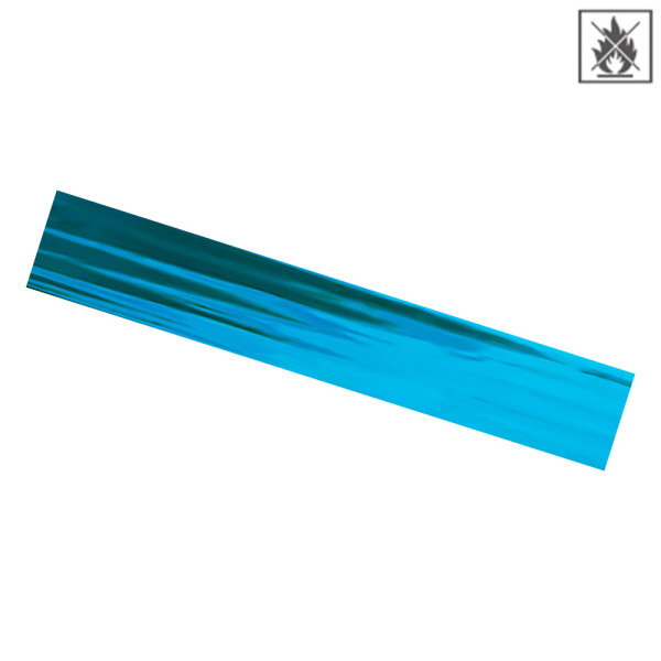 Plastic film scarves metallic flame retardant 150x25cm - light blue