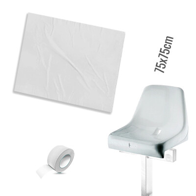 Plastic film seat cover 75x75cm - white