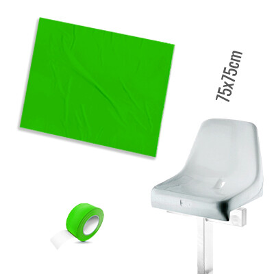 Plastic film seat cover 75x75cm - green