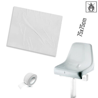 Folien Abdeckung Sitzplatz schwer entflammbar 75x75cm - Weiss