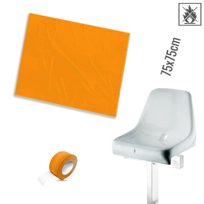 Folien Abdeckung Sitzplatz schwer entflammbar 75x75cm - Orange