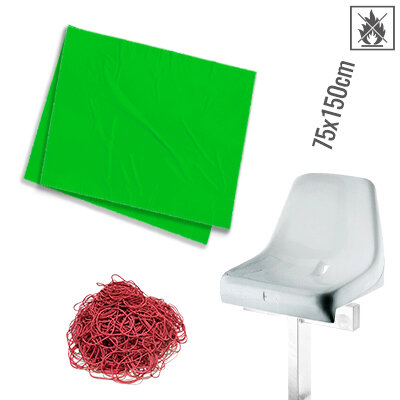 Plastic film cover double flame retardant 75x150cm - green