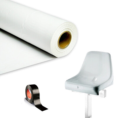 Plastic film seat covering roll 0,75x200m - white