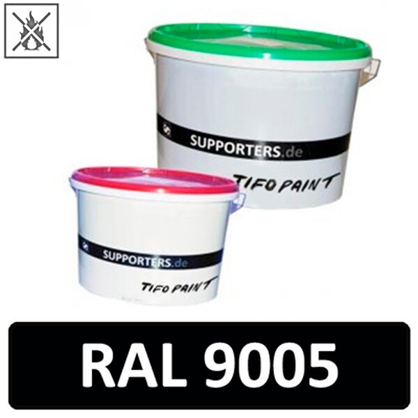 Polyesterstoff Farbe Tiefschwarz RAL9005 - schwer entflammbar 10 Liter