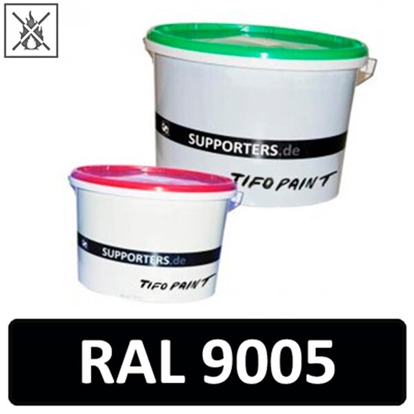 Polyesterstoff Farbe Tiefschwarz RAL9005 - schwer entflammbar 5 Liter
