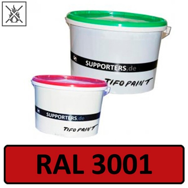 Vliesstoff Farbe Signalrot RAL 3001 - schwer entflammbar 5 Liter