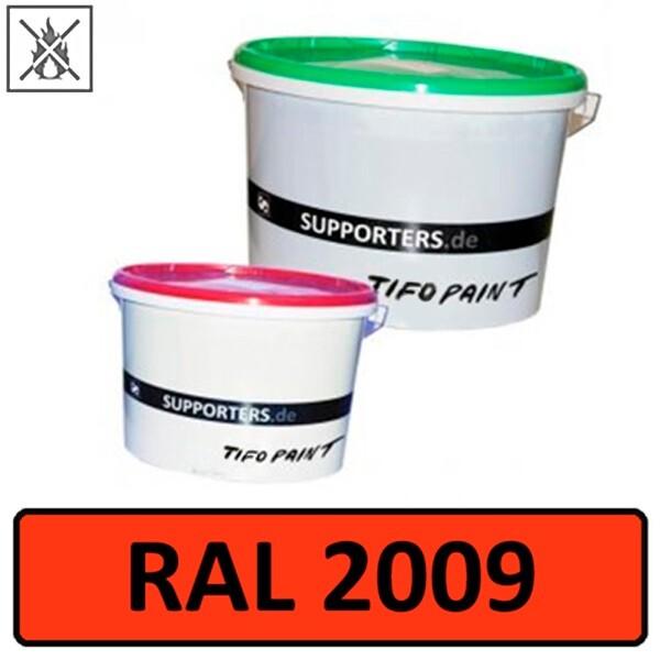 Vliesstoff Farbe Verkehrsorange RAL2009 - schwer entflammbar 10 Liter