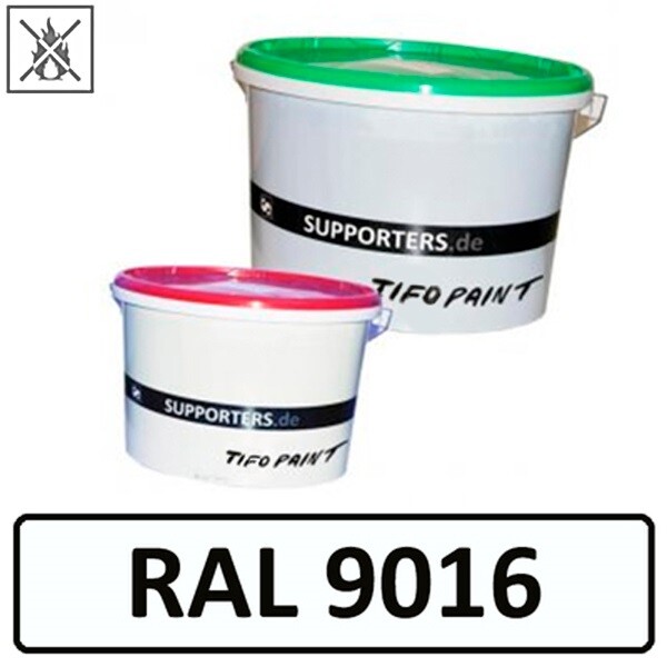 Vliesstoff Farbe Verkehrsweiß RAL9016 - schwer entflammbar 10 Liter