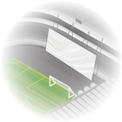 Bannière tifo 3D cousue en une seule couleur ignifuge