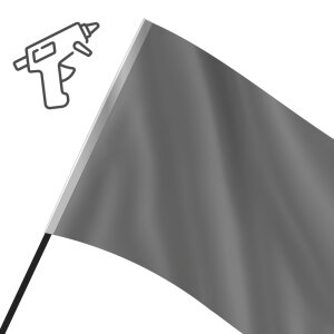 Drapeau et tige fixés par un point de colle